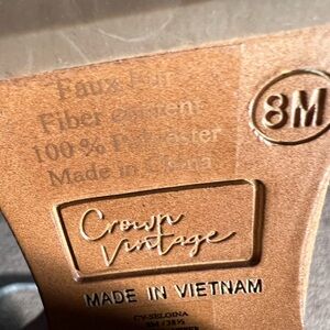 Crown Vintage Tan Suede Cream Faux Fur Lined Footwear